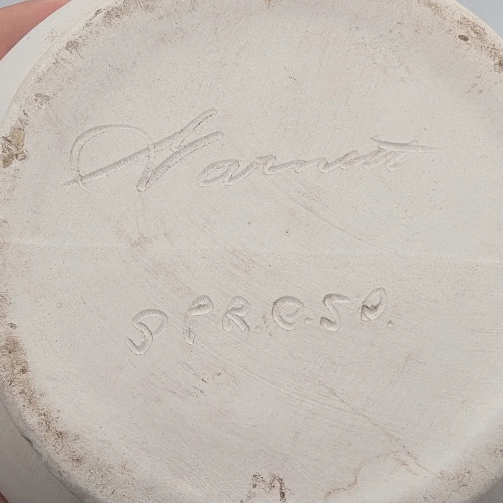 Sioux Pottery Native American Vase Harnett Signed White Geometric 10.5 Inch